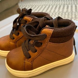 Carters size 4 baby/toddler. leather brown boot. Worn a few times.